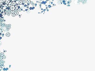 文艺青花边纹免抠