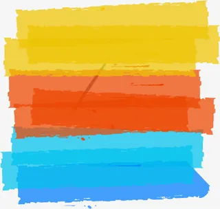 蓝色红色黄色线条免抠