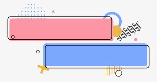 粉蓝孟菲斯可爱标题框舷免抠