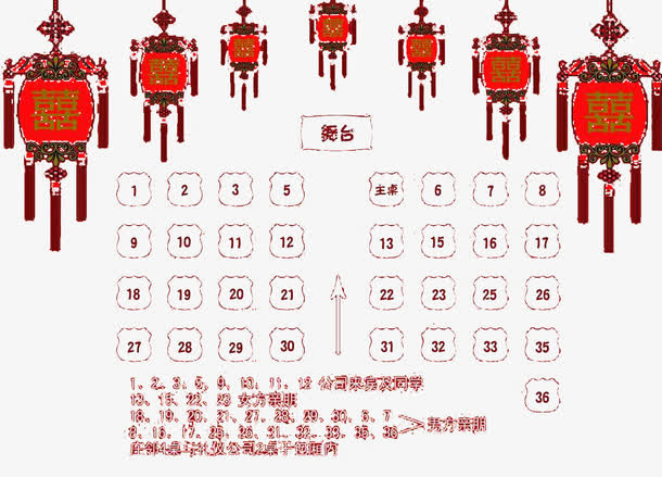 婚礼席位图免抠