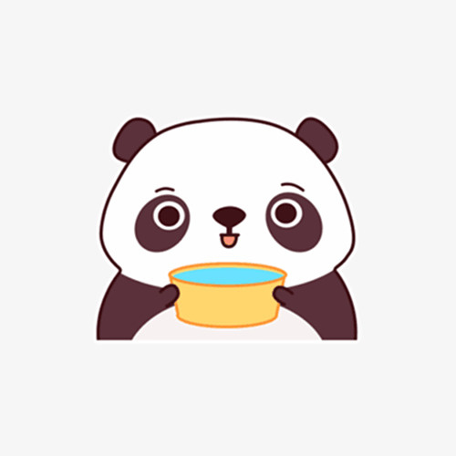 喝水的小熊猫免抠