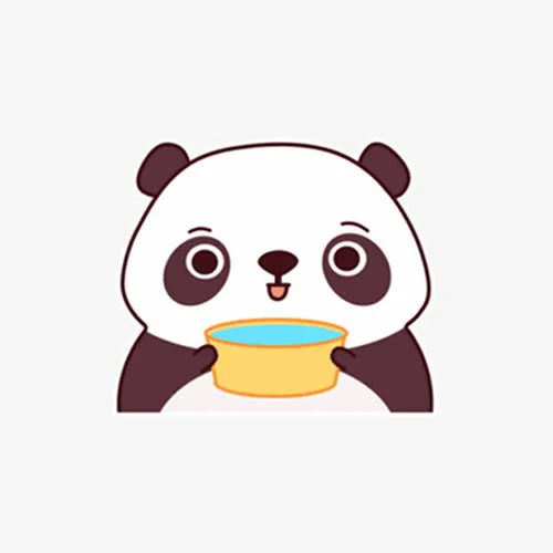 喝水的小熊猫免抠