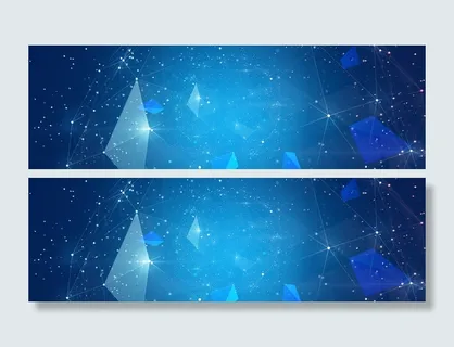 星空几何商务科技蓝色banner背景高清