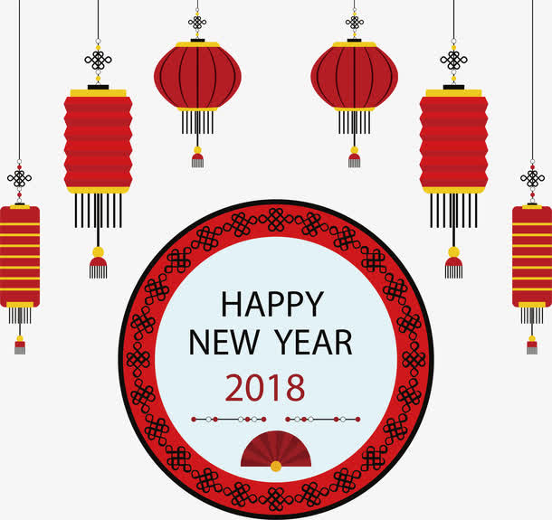 红色中国风灯笼海报免抠