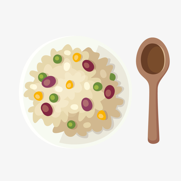 卡通扬州炒饭矢量图免抠
