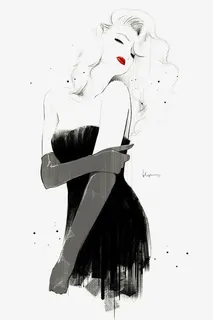 创意人像手绘插画免抠