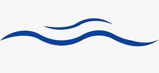 手绘蓝色波浪曲线免抠