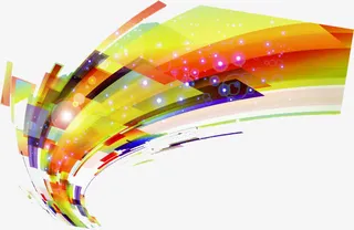 炫彩可爱卡通线条星光免抠