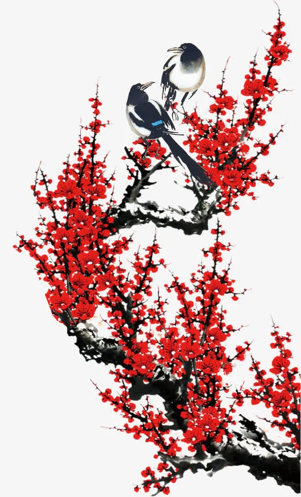 杜鹃喜鹊免抠