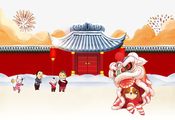 春节喜庆psd分层图免抠