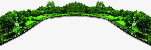 绿色春天树木园林植物免抠