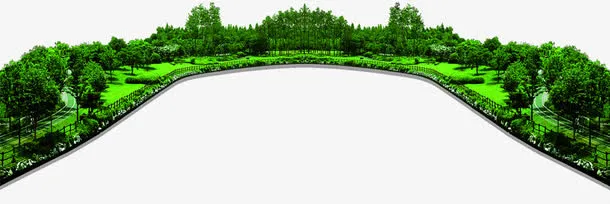 绿色春天树木园林植物免抠