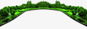 绿色春天树木园林植物免抠