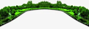 绿色春天树木园林植物免抠