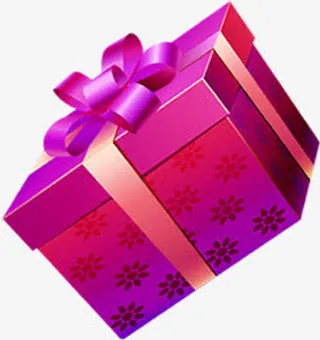 淡紫色的底纹花纹礼物盒免抠