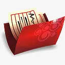 中国风红色纸张免抠