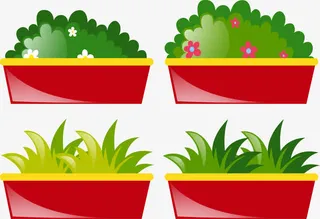 春天绿色盆栽免抠