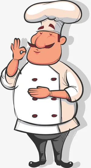 赞同手势的厨师免抠