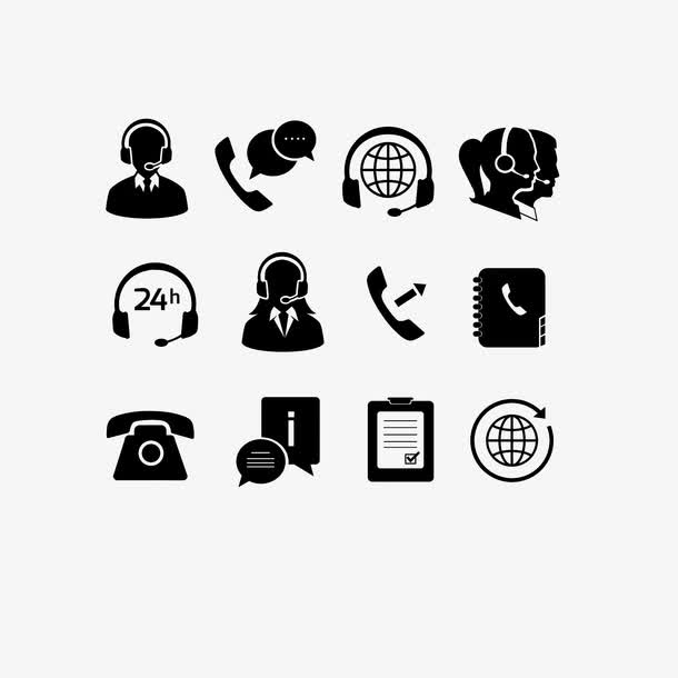 黑白通讯图标免抠