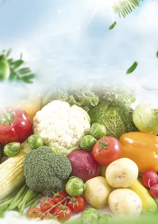 小清新蔬菜促销宣传单高清