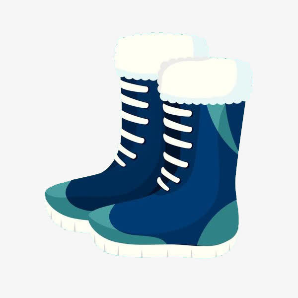 卡通手绘系带靴子免抠