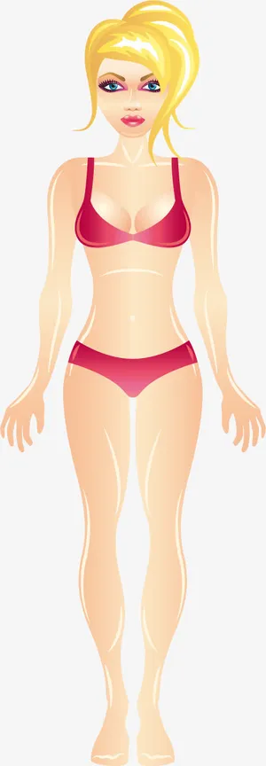 矢量图穿比基尼的美女免抠