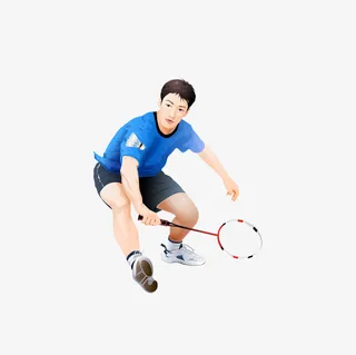 羽毛球矢量人物免抠