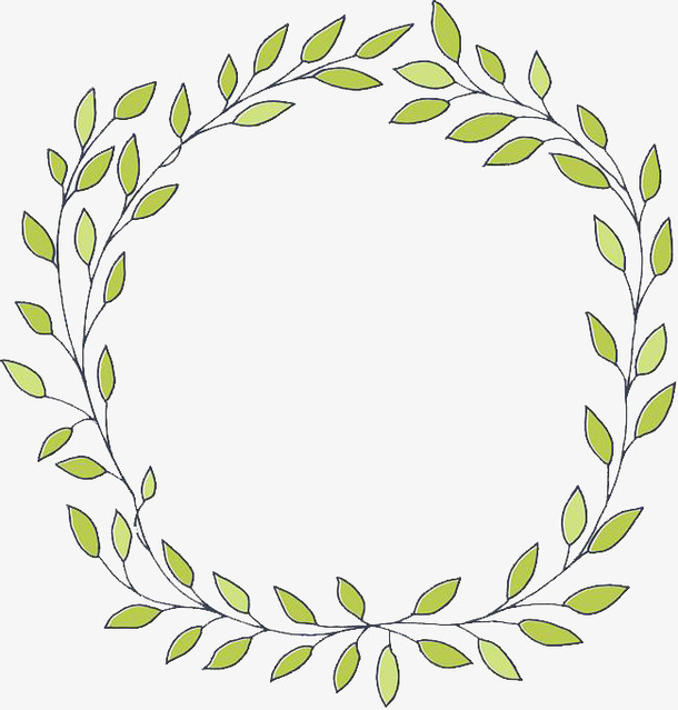 小清新植物花环10免抠