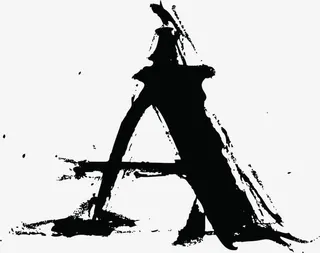 中国风墨迹字母A免抠