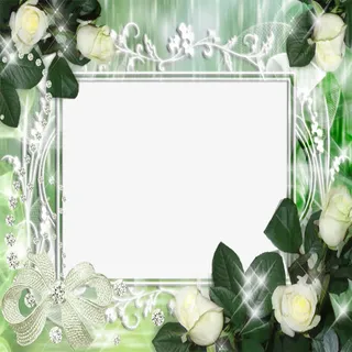 白玫瑰相框免抠