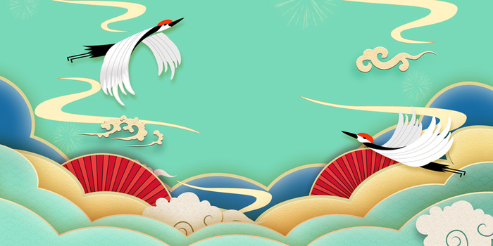 鹤元素祥云背景图高清