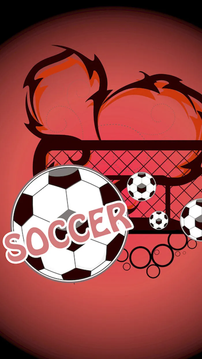 红色背景足球元素背景图高清