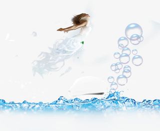 蓝色海底化妆品促销海报背景