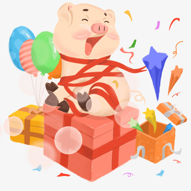 猪年礼品盒子免抠