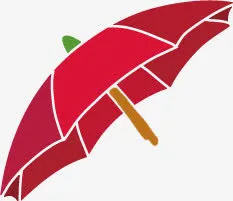 夏季红色遮阳伞素材免抠