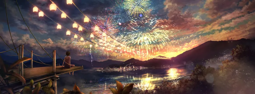 动漫夜景唯美背景图高清