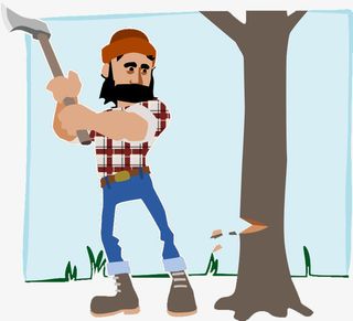 砍伐树木的人免抠