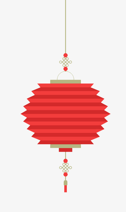 红色折纸灯笼免抠