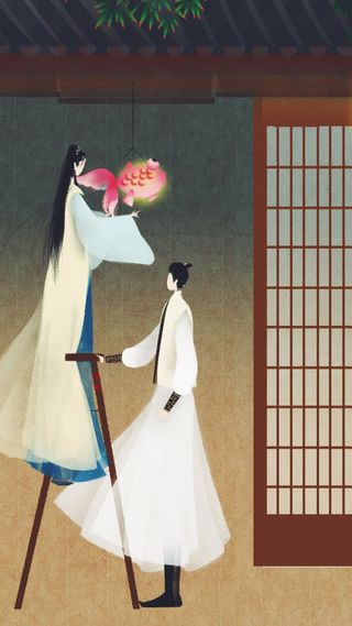 意境的古风绘画作品免抠