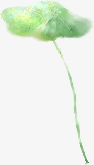 手绘荷叶创意海报免抠