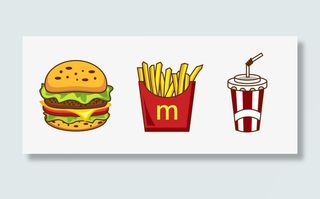 牛肉汉堡薯条可乐免抠