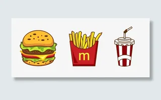 牛肉汉堡薯条可乐免抠