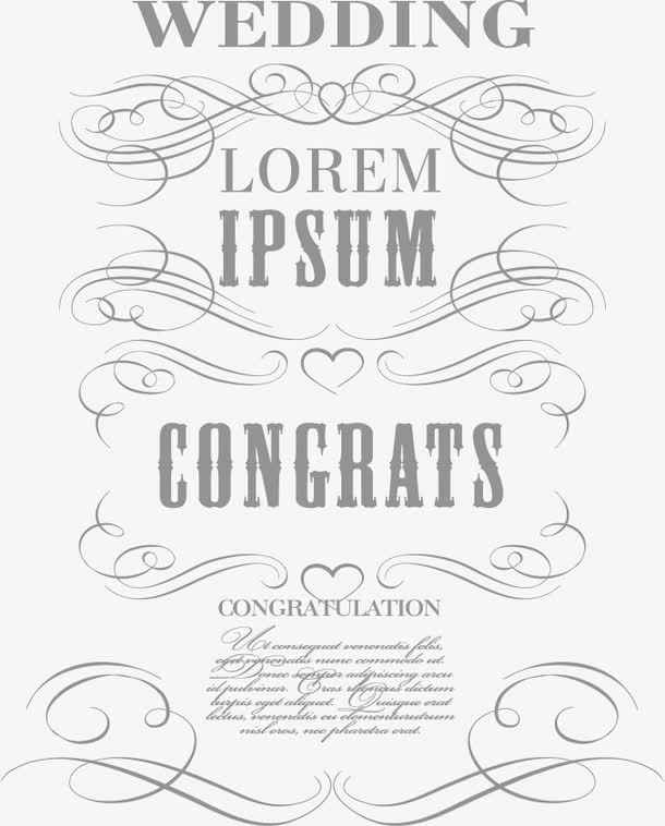 矢量欧美婚礼请柬免抠