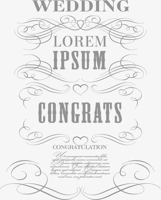 矢量欧美婚礼请柬免抠