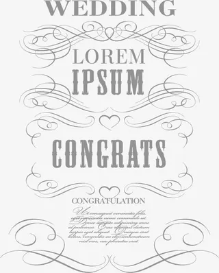 矢量欧美婚礼请柬免抠