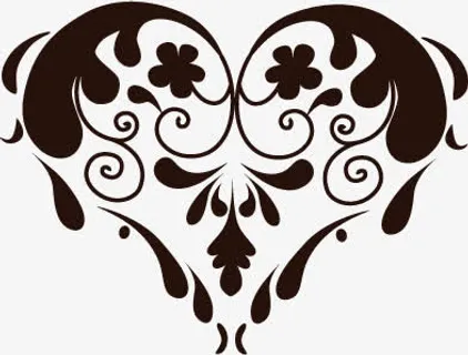 爱心创意花纹手绘免抠