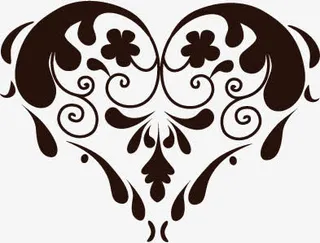 爱心创意花纹手绘免抠