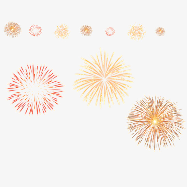 烟花烟火节日免抠节日元旦/春节/元宵元素
