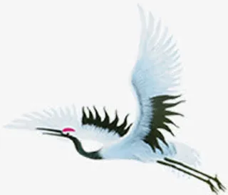 清新古风中国风仙鹤免抠