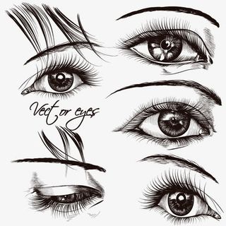 手绘眼睛矢量素材免抠